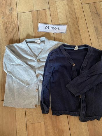 Lot gilets bleu et gris
