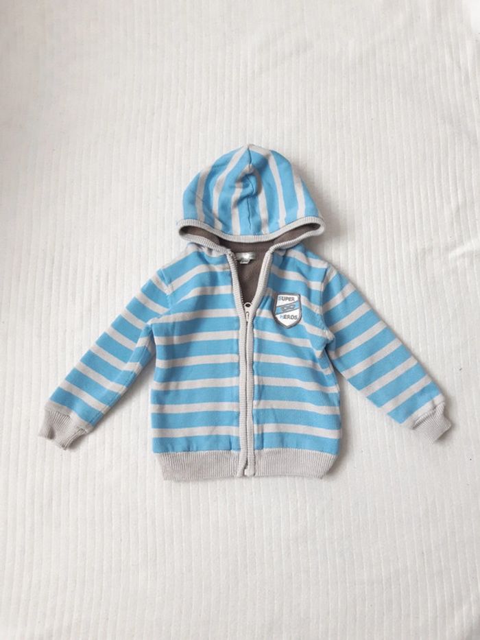 Gilet zippé à capuche Mes Petits Cailloux 18 mois