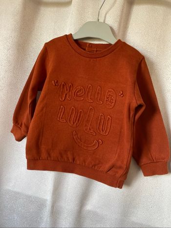 Pull sweat brique chaud 2 ans lulu castagnette