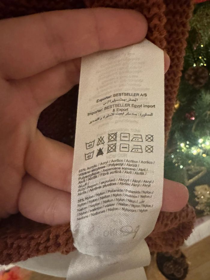 Pull en maille fine et ample Only Orange brique rouillé taille M court - photo numéro 3