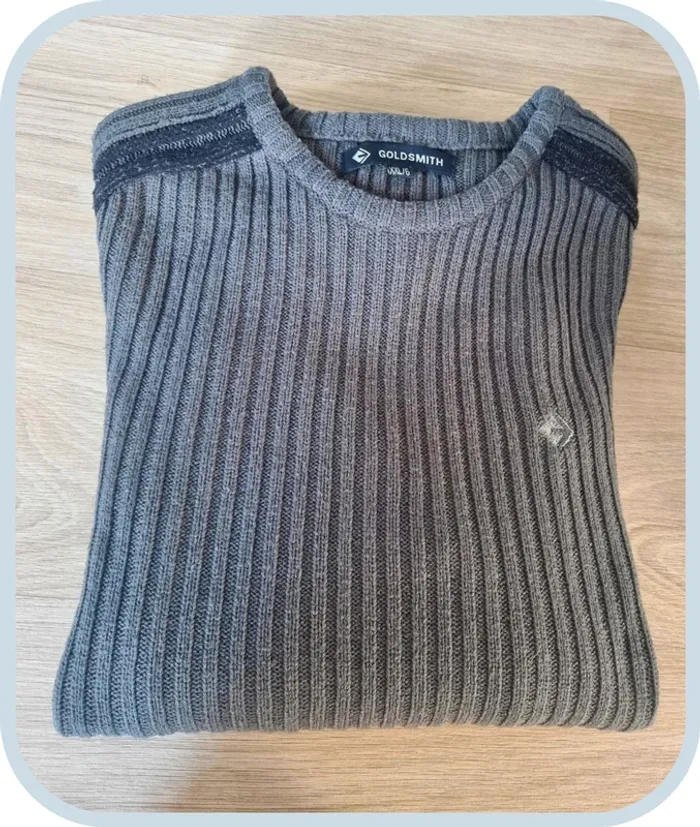 Pull col rond gris/noir Goldsmith Homme Taille xxl