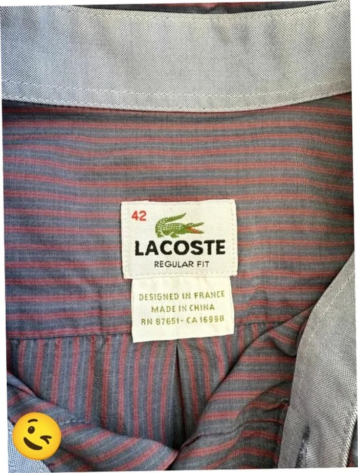 Chemise Lacoste manche longue Taille L noir Homme Men CHE78 - photo numéro 3