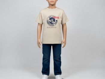 T shirt beige et marine 10 ans COMPLICES Neuf
