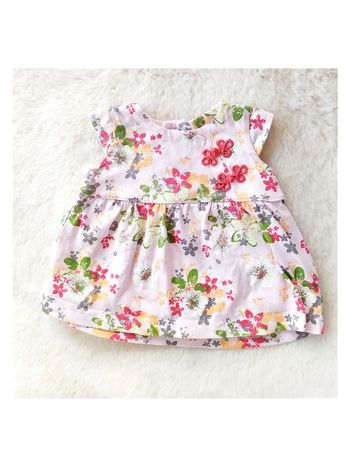 Robe été bébé fille 3 mois fleurs manches courtes style chinois coton bouloches légères