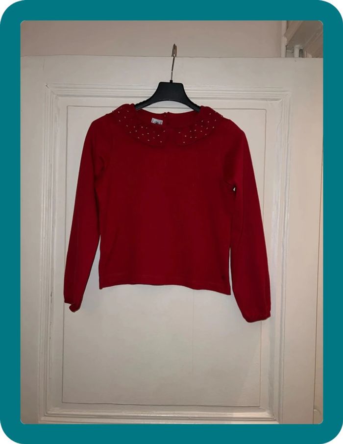 T-shirt manches longues col Claudine brodé 10 ans - Petit Bateau - photo numéro 2