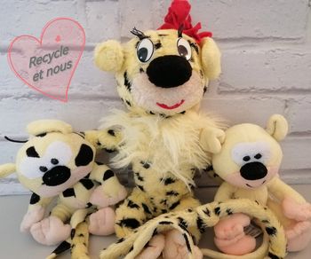peluche marsupilami maman et 2 bébés