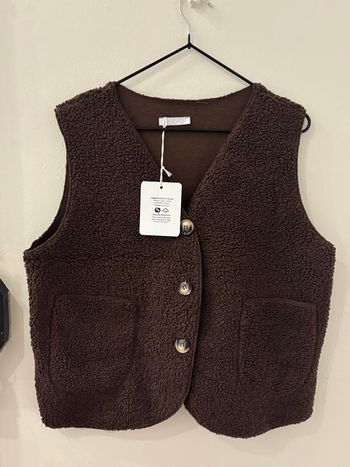 Gilet sans manches marron chocolat 