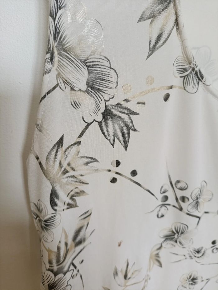 Débardeur fleuri crème et beige – Ugo Reali vintage romantique mignon - photo numéro 3