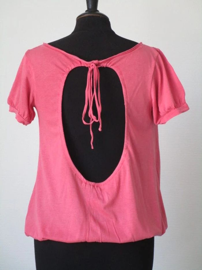 T-shirt rose dos nu Mango S TBE - photo numéro 4