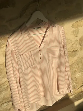 Chemise à rayures roses Naf Naf