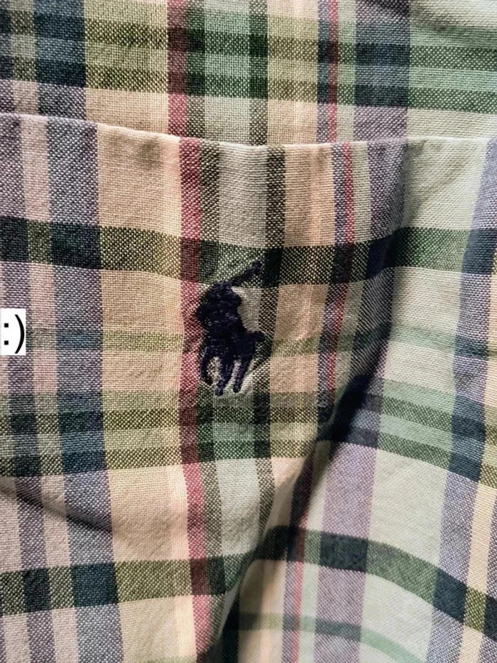 Chemise vintage Ralph Lauren Polo – modèle Caldwell – carreaux verts, bleus et beiges – Y2K - photo numéro 3