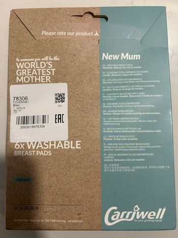 Cotton d’allaitement lavable