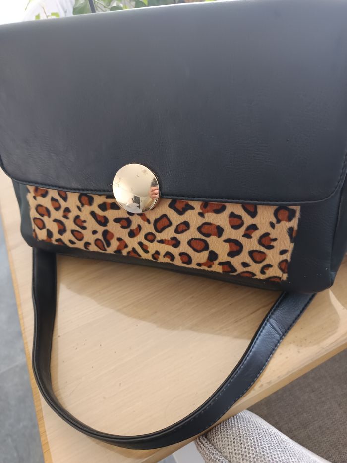 Sac bandoulière femme neuf noir léopard
