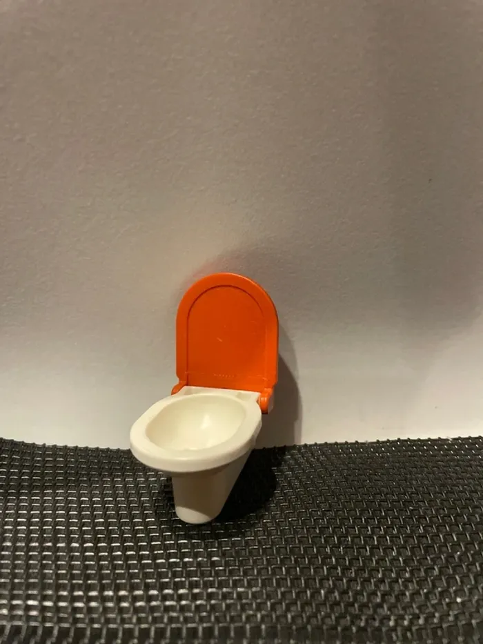 Playmobil WC cuvette toilettes blanc et marron salle de bain maison pièces détachées - photo numéro 4