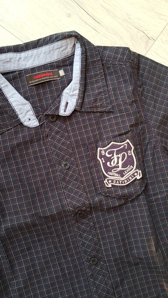 Chemise à carreaux manches courtes catimini garçon 8ans neuve - photo numéro 2