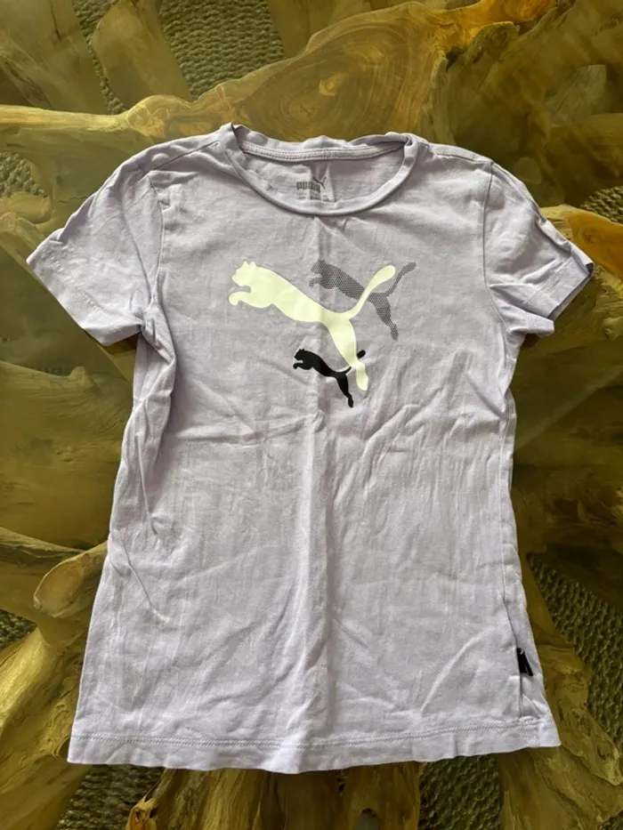 T shirt Puma fille violet sport manches courtes