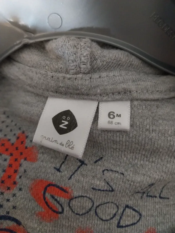 Veste à capuche grise - Grain de blé - photo numéro 2