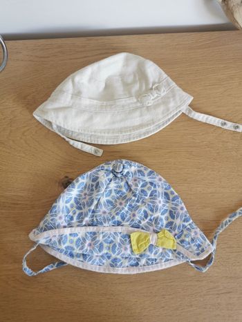 Lot de 2 chapeaux été bébé fille sergent major et orchestra