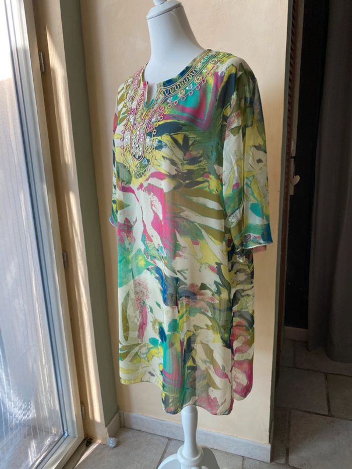 Robe voile brodé multicolore Yi Xiang XL - photo numéro 2