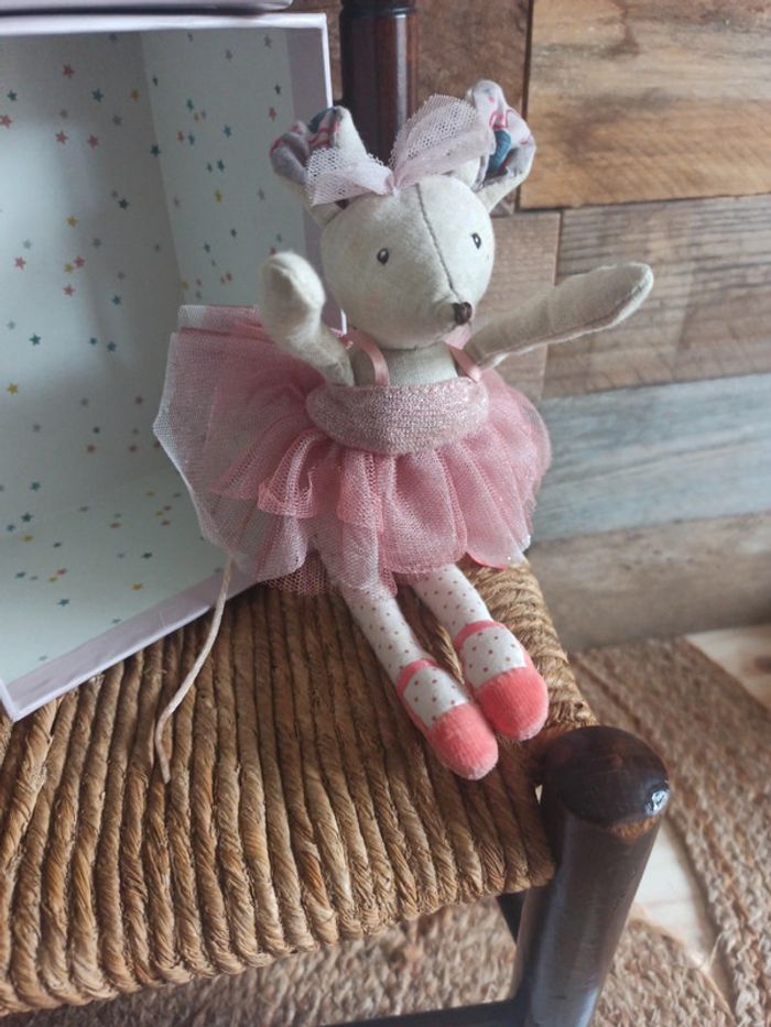 peluche petite souris danseuse moulin roty tbe - photo numéro 3