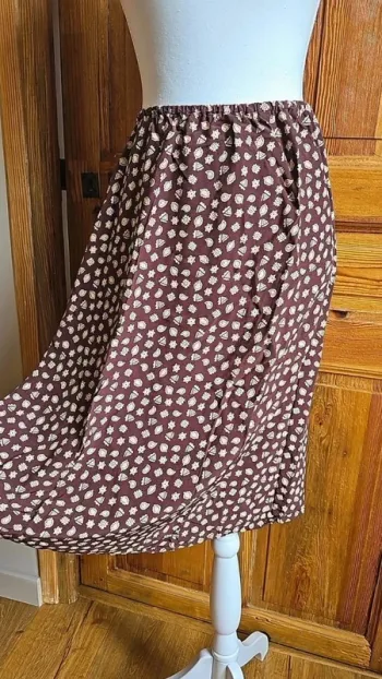 Jupe longue elastique vintage marron L