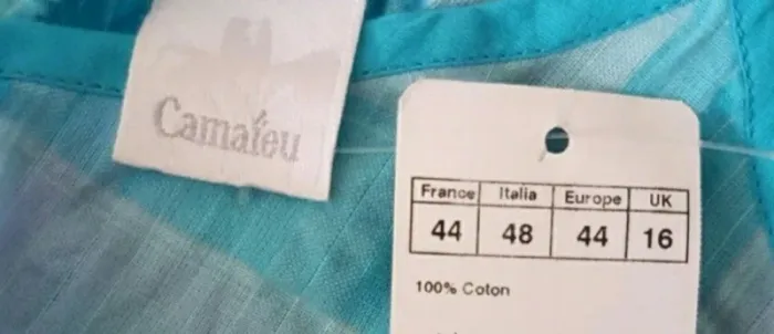 Haut bleu turquoise Camaieu T 44 Neuf - photo numéro 4