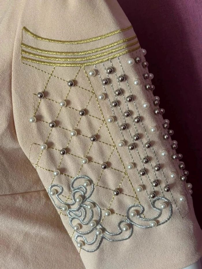 Robe saumon avec motif et perle AA Made in Korea - photo numéro 3