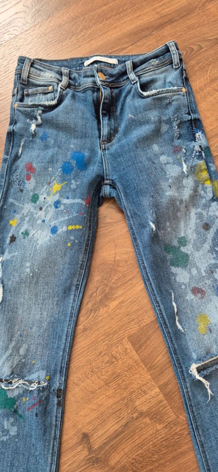 Jeans trafaluo denimwear zara 34 bleu