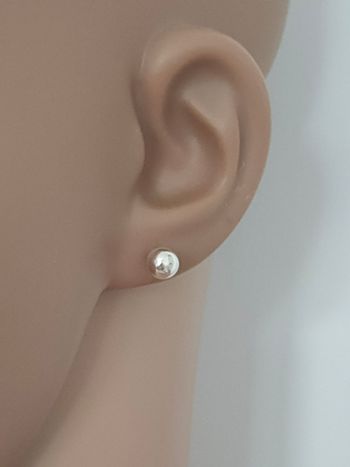 Boucles d'oreilles boules 6mm neuf argent