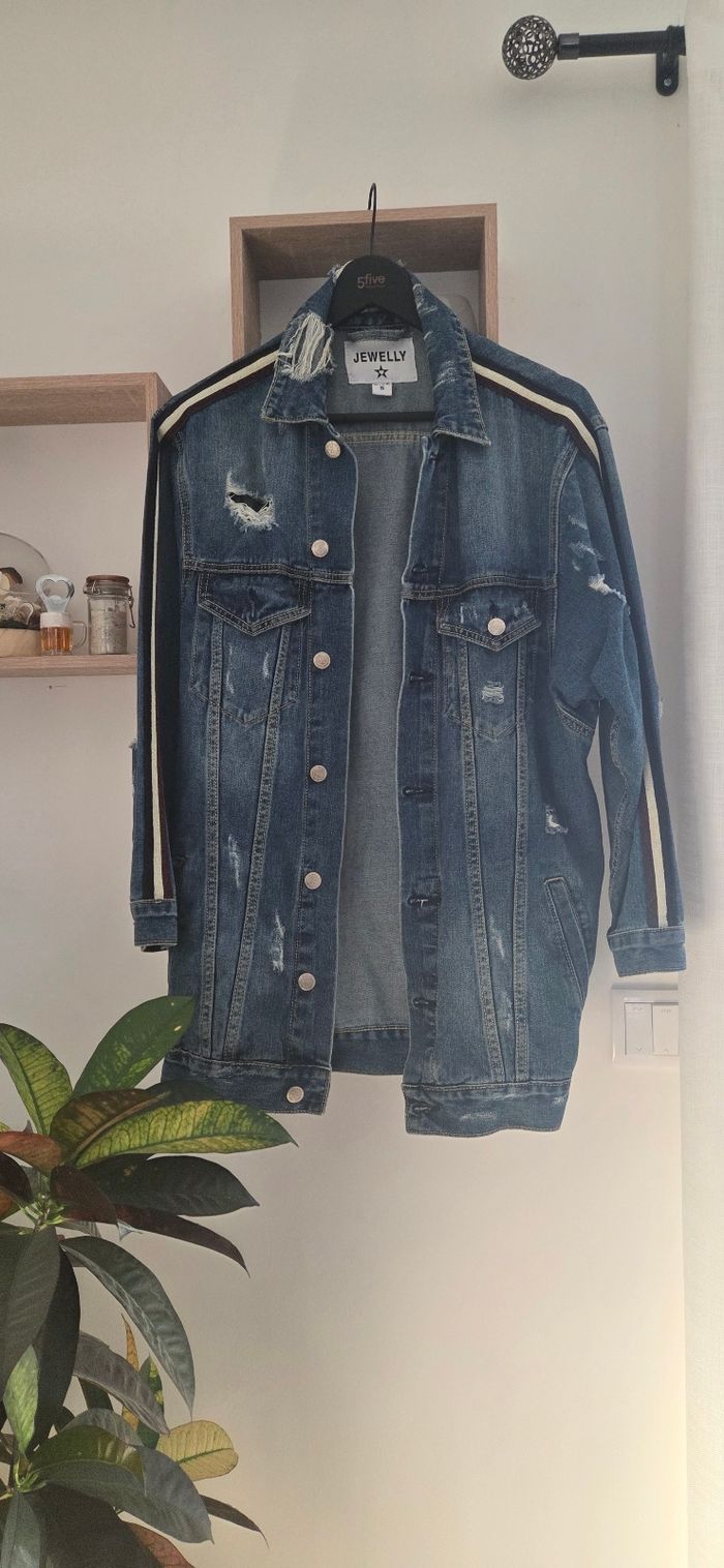 Veste en jean femme taille S oversize - photo numéro 5