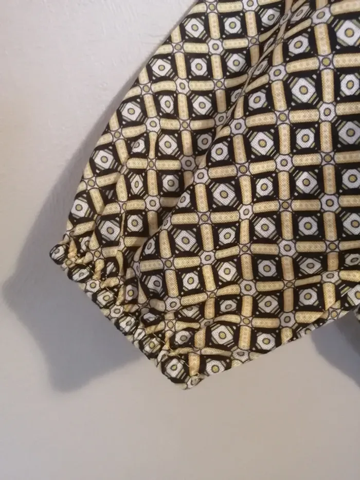 Sweat fluide Amisu 38 ocre et noir à motifs - photo numéro 3