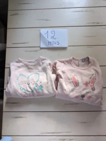 Deux Pijamas hiver bébé filles 12 mois