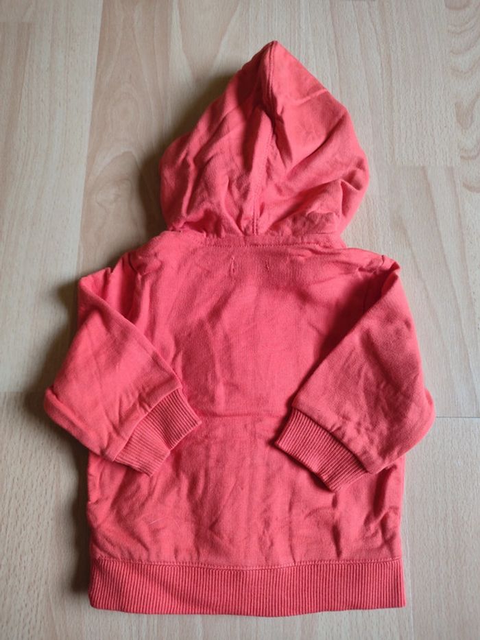 Sweat à capuche zippé orange neuf Kiabi en 3M - photo numéro 2