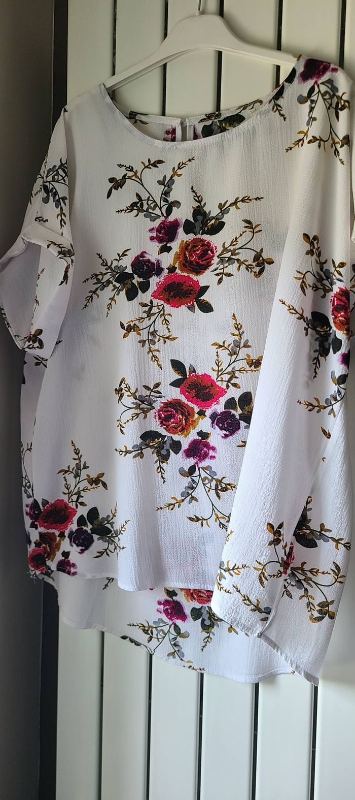 Chemisier à manches courtes imprimé floral pour femmes