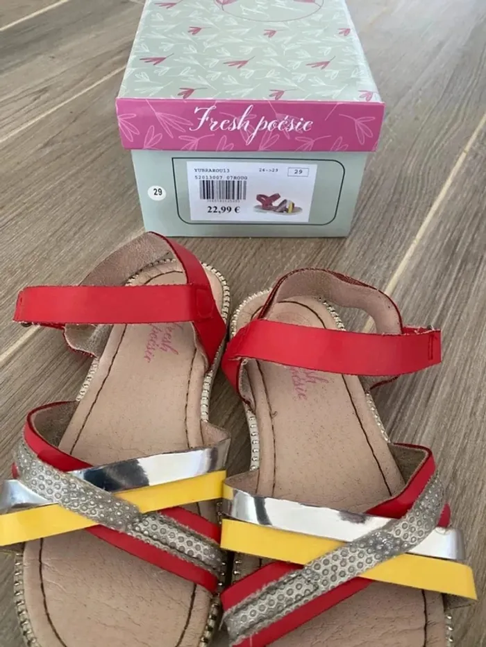 Bien lire 🙏 Sandale fille Multicolore T29 - photo numéro 3