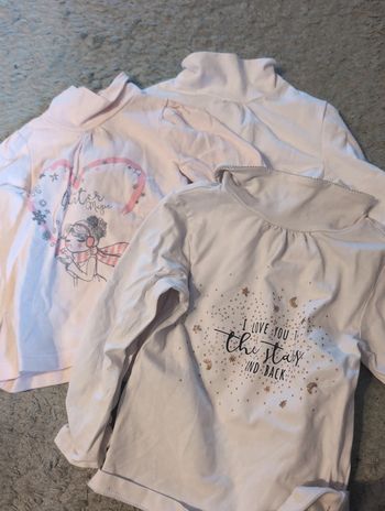 Lot t-shirt col roulé