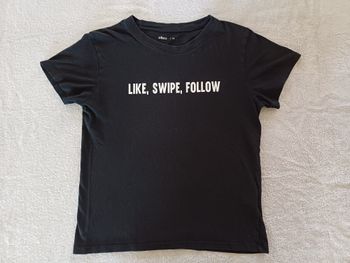 Tee-shirt noir Gémo 14 ans (réf perso G-Q58)(familleac72)