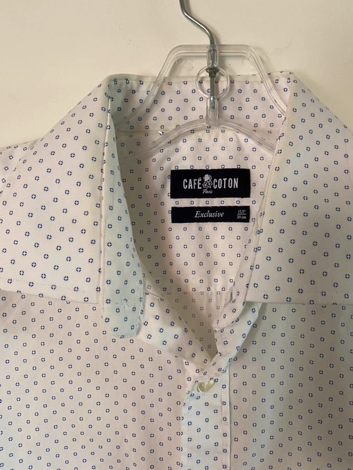Chemise  cintrée café coton - photo numéro 3