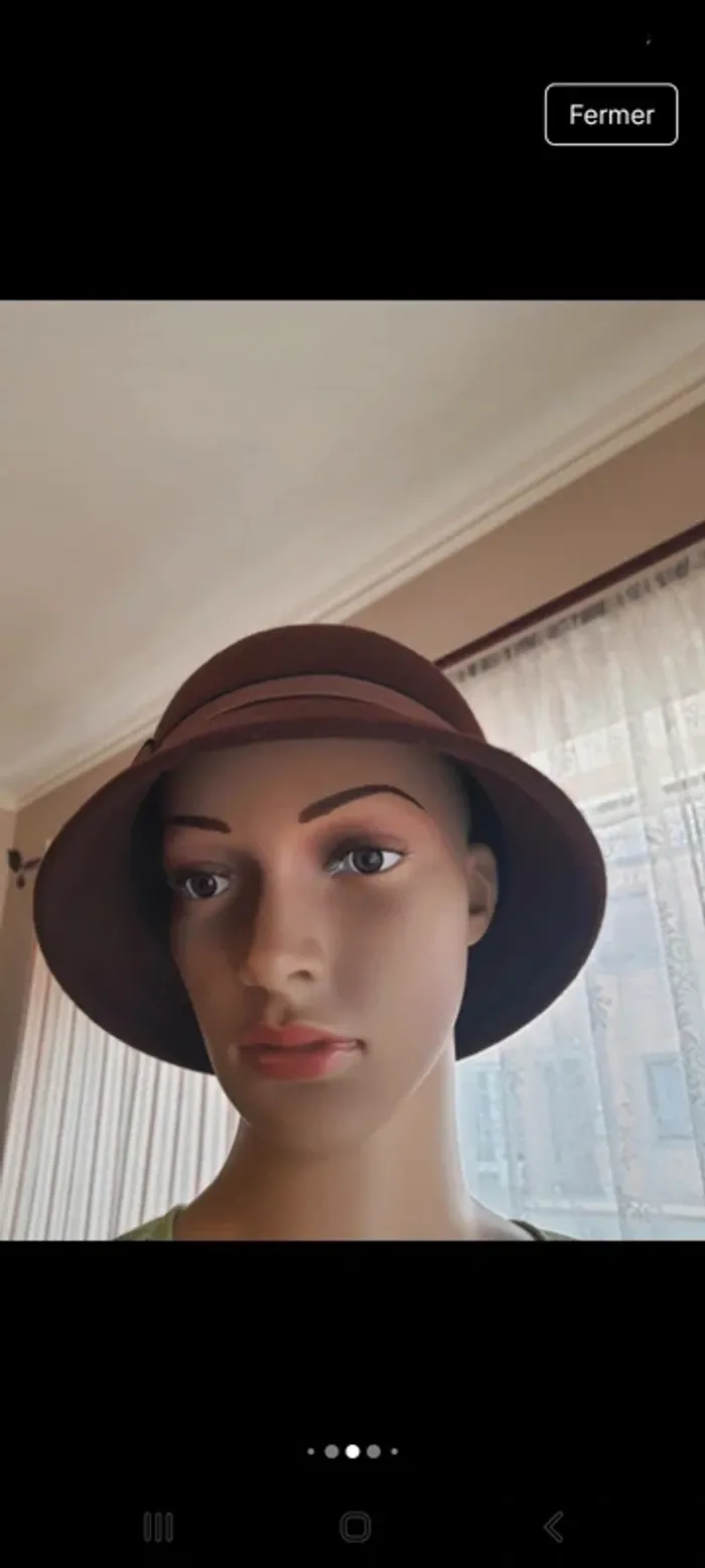 Chapeaux femme marron Veritas en laine 56cm - photo numéro 7