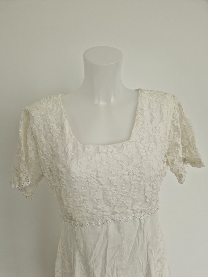 Robe blanche avec dentelle Pacifique Line - photo numéro 2