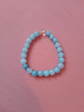 Bracelet pierres aigue marine et cristal de quartz