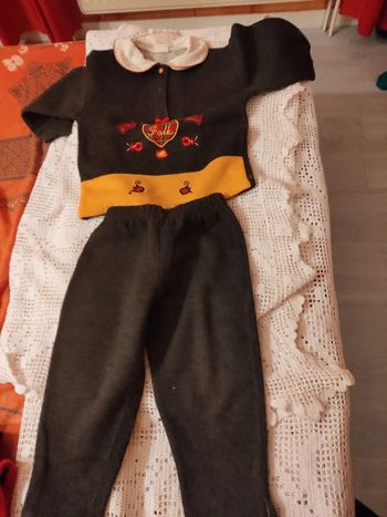 Ensemble pantalon pull 4 ans gris avec motif