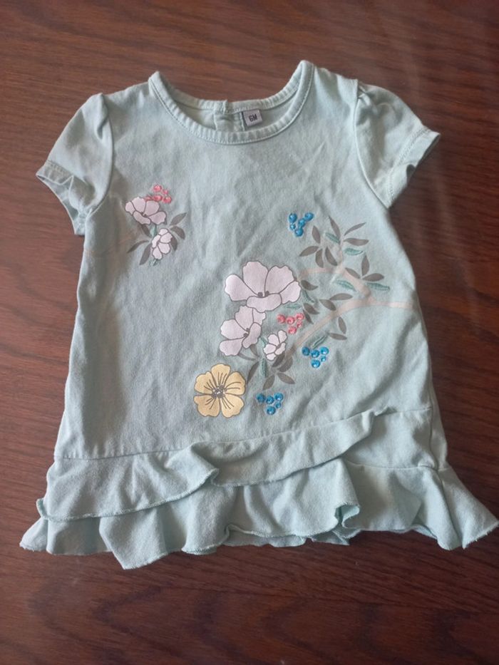 Robe verte fleurie 6 mois