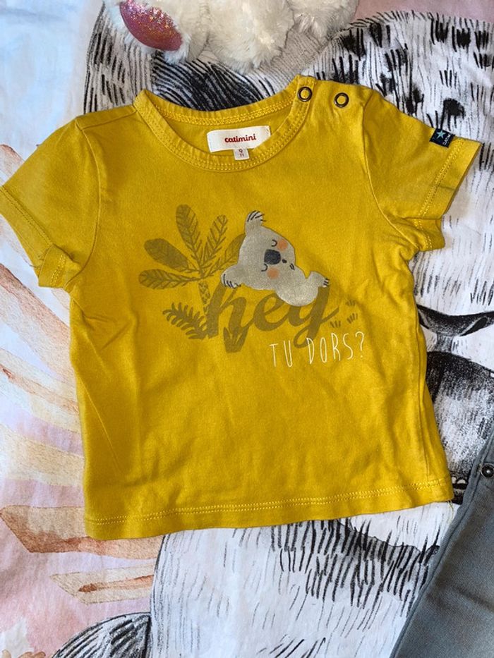 Ensemble jeans et t-shirt, taille 9 mois, marque Catimini. - photo numéro 2