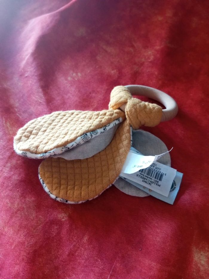 Doudou hochet bois Pollen l'abeille - photo numéro 3