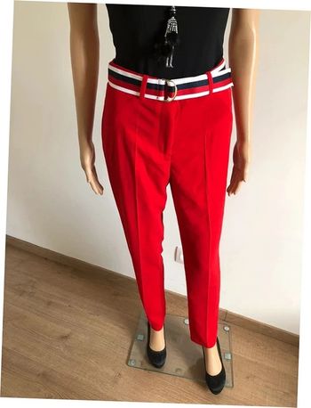 Pantalon fluide rouge neuf avec ceinture Morgan taille 34 (valeur 55€)