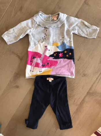 Ensemble robe en maille et legging 3 mois