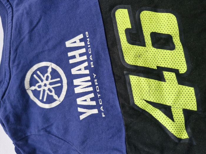 T-shirts manches courtes 3/4 ans Yamaha Factory Racing VR46  Bleu marine noir jaune Logo Yamaha 46 - photo numéro 6