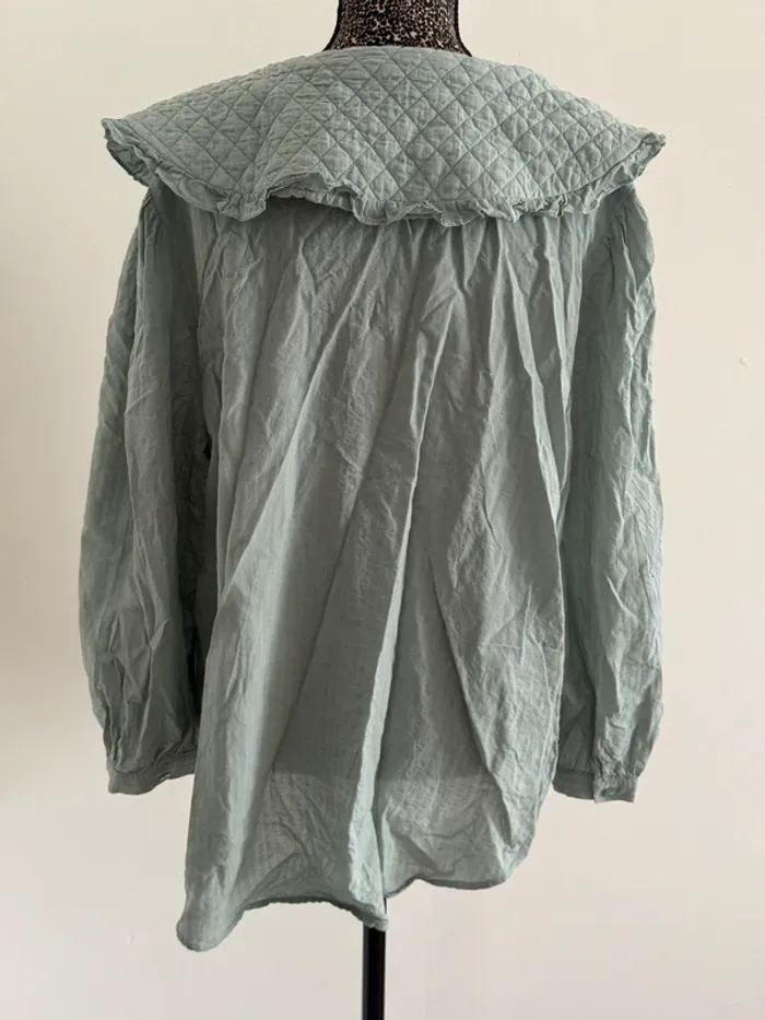 Chemise MANGO bleu/vert d’eau – Taille L - photo numéro 3