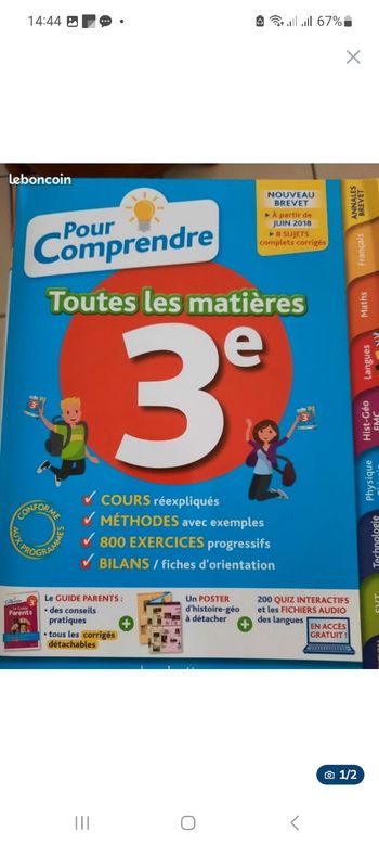 Livre tout comprendre classe de 3eme